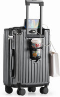 20 in Carry on Luggage with Cup Holder & USB Port, Airline Approved TSA - Locked Luggage, Lightweight PC Material Travel Suitcase
