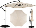 Tangkula 10ft Solar Patio Umbrella with Base Included