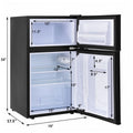 Costway Refrigerator Small Freezer Cooler Fridge Compact 3.2 cu ft. Unit, Grey