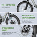 ABORON 3.0 Fat Tire Electric Trike for Senior Foldable E - Bike, 500W Motorized Tricycle Adult 20" Folding 3 Wheel Electric Commute Bike Trike W/48V