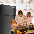 Costway Refrigerator Small Freezer Cooler Fridge Compact 3.2 cu ft. Unit, Grey