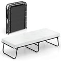 Cot Size Rollaway Guest Bed with Memory Foam Mattress, 75"x31" Portable Folding Bed with Heavy - Duty Metal Frame for Home Office Small Spaces
