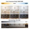 Garwarm Dimmable Ceiling Fan with Light and Remote Control, 27" Small Flush Mounted Ceiling Fan