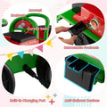 6V 2 - Seater Ride On Train with Detachable Carriage, Under - Seat Storage, Whistle & Flashing LED Lights, Trackless Electric Ride On Toy for Kids