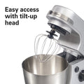Hamilton Beach 4 Quart Stand Mixer for Kitchen, 7 Speeds, Tilt - Head, Dough Hook, Whisk & Flat Beater, White