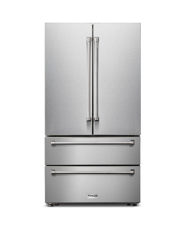 Thor Kitchen 36" Professional French Door Refrigerator Stainless Steel, TRF3602