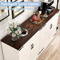 71" Tall Farmhouse Kitchen Pantry Cabinet, 5 Layers Storage Cabinet with Adjustable Shelves, Farmhouse Pantry Cabinet with 4 Barn Doors
