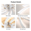 Garwarm Dimmable Ceiling Fan with Light and Remote Control, 27" Small Flush Mounted Ceiling Fan