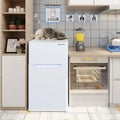 Costway Refrigerator Small Freezer Cooler Fridge Compact 3.2 cu ft. Unit, Grey