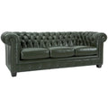 Hancock Tufted Top Grain Italian Leather Chesterfield Sofa - Dimensions: 31" H x 86" W x 40" D