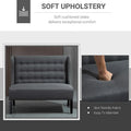 HOMCOM Armless Double Sofa Loveseat - Tufted Linen Upholstery Couch with Wooden Legs for Living Room - 28.75 x 43.25 x 36.5 inches
