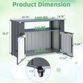 AECOJOY Outdoor Grill Table with Storage Cabinet Weatherproof, Outdoor Kitchen Island, Grill Cabinet Cart with Storage
