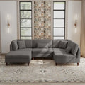 5-Piece Corduroy Modular Sectional Sofa with Ottoman