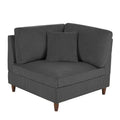 5-Piece Corduroy Modular Sectional Sofa with Ottoman