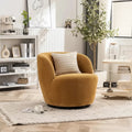 Modern Swivel Barrel Chair with 360 - Degree Rotation - Single Fabric Accent Chair