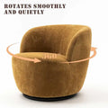 Modern Swivel Barrel Chair with 360 - Degree Rotation - Single Fabric Accent Chair