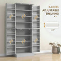 Spaco 17-Tier Kitchen Small Pantry Cabinet with 2 Doors and 6 Adjustable Shelves, Cabinet Pantry, Freestanding 5-Tier Shelving Pantries