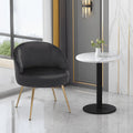 Monibloom Velvet Accent Chair, Modern Upholstered Single Sofa Side Chair, Comfy Barrel Club Living Room Armchair with Golden Metal Legs