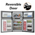 Costway Refrigerator Small Freezer Cooler Fridge Compact 3.2 cu ft. Unit, Grey