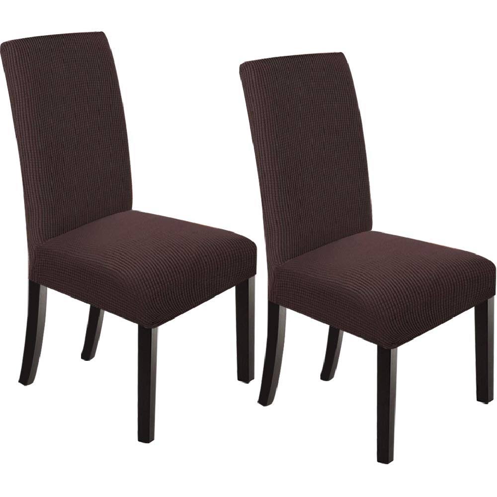 Northern Brothers Dining Chair for Dining Room 2 Pack Chocolate Parsons Chair Slipcover Spandex Fabric Fit Stretch Chair Covers Protector for Dining