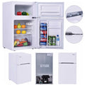 Costway Refrigerator Small Freezer Cooler Fridge Compact 3.2 cu ft. Unit, Grey