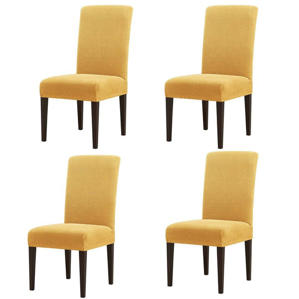 Stretch Raised Dots Box Cushion Dining Chair Slipcover Winston Porter Color: Beige
