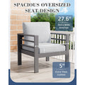 AECOJOY Aluminum Patio Furniture Set, 5 Pieces Outdoor Sectional Sofa Set, Light Gray